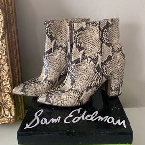 Snake print urban cowgirl bootie
